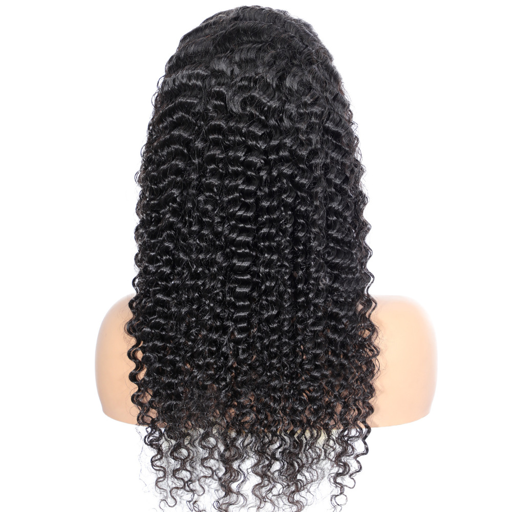 Natural Curly Glueless Wig Human Hair 13x4 HD Frontal Wig Deep Curly Lace Front Wigs