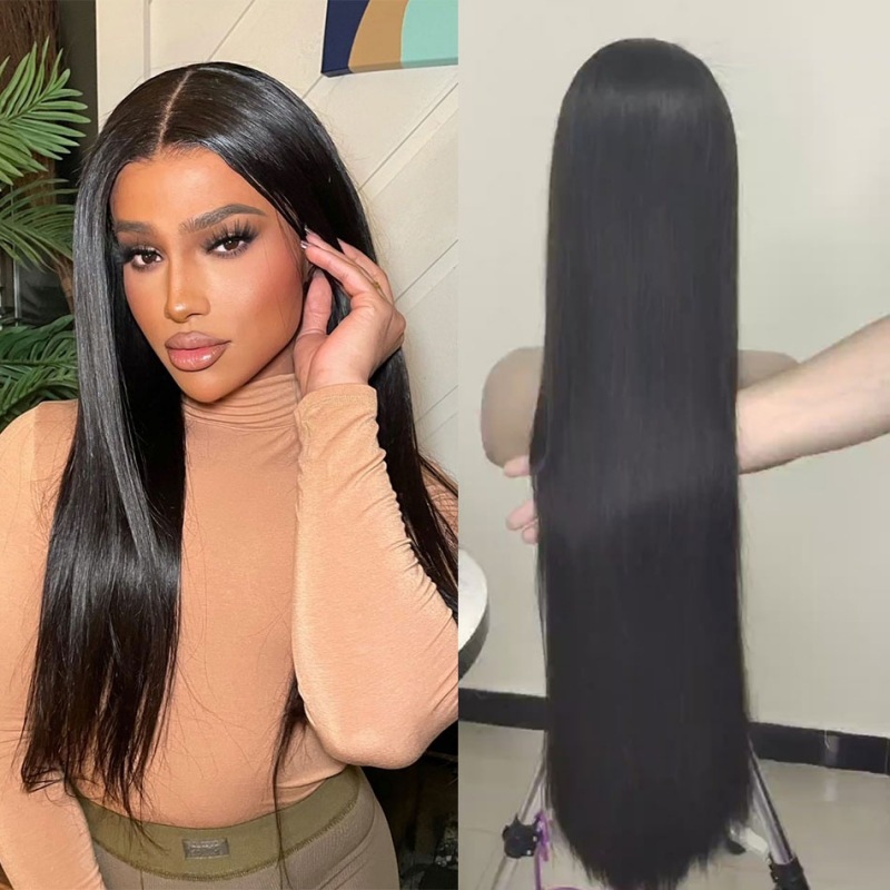 Natural 10-30 inch Long Straight  Real Human Hair Wigs  13x4 Lace Front Human Hair Wigs for Woman