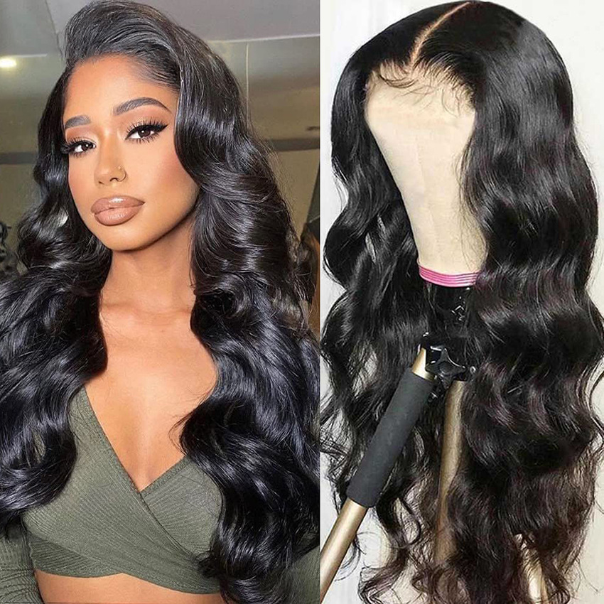 Natural 10-30 inch Long body wave  Real Human Hair Wigs  13x4 Lace Front Human Hair Wigs for Woman