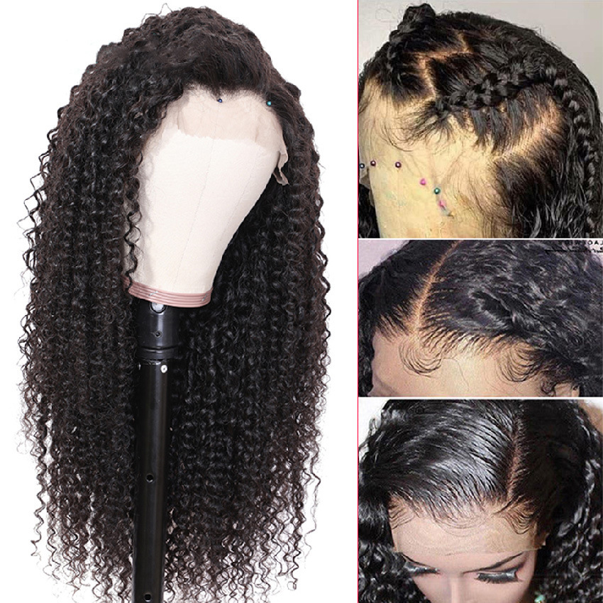 Natural Curly Glueless Wig Human Hair 13x4 HD Frontal Wig Deep Curly Lace Front Wigs