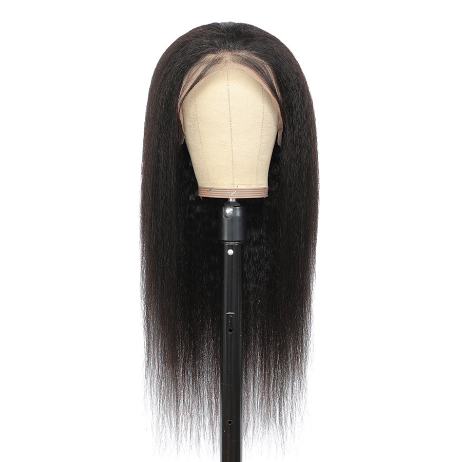 Natural Kinky Straigh Human Hair Wigs 13x4 HD Frontal Wig Yaki Lace Front Remy Wigs