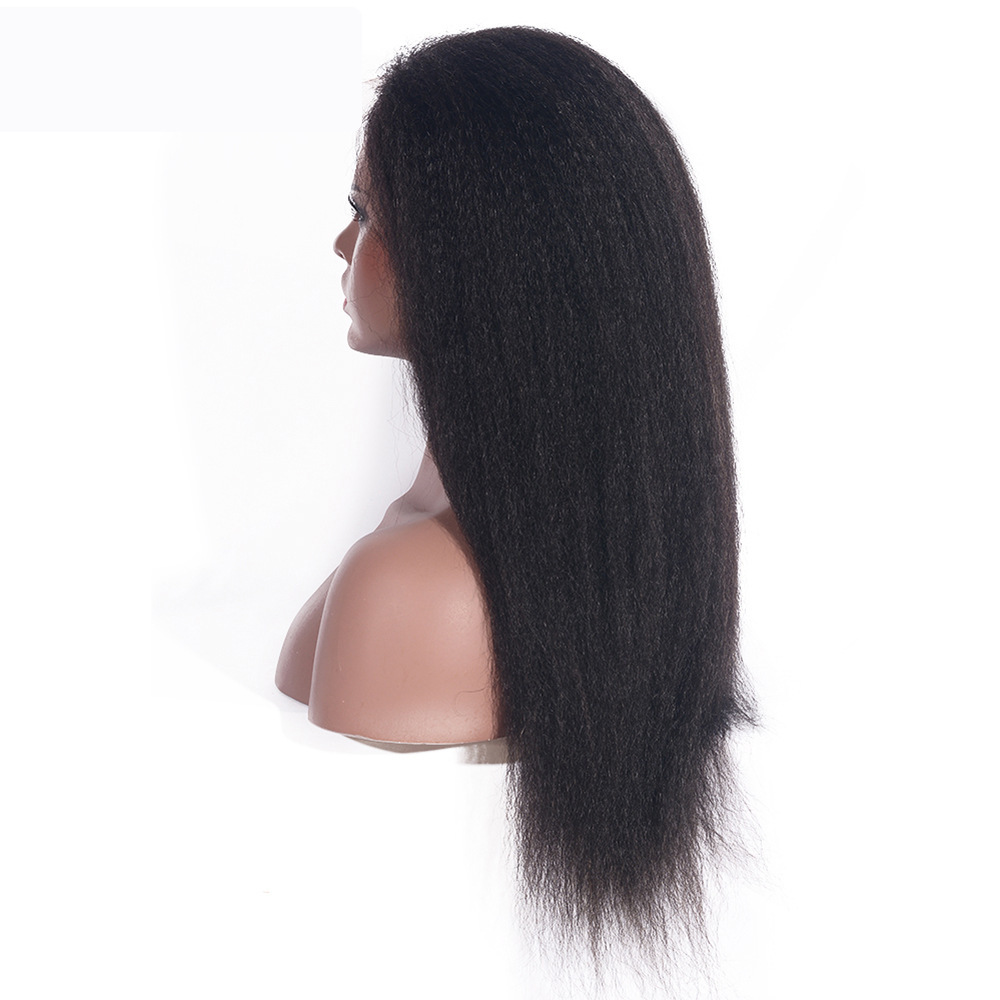 Natural Kinky Straigh Human Hair Wigs 13x4 HD Frontal Wig Yaki Lace Front Remy Wigs