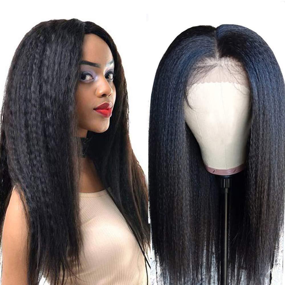 Natural Kinky Straigh Human Hair Wigs 13x4 HD Frontal Wig Yaki Lace Front Remy Wigs