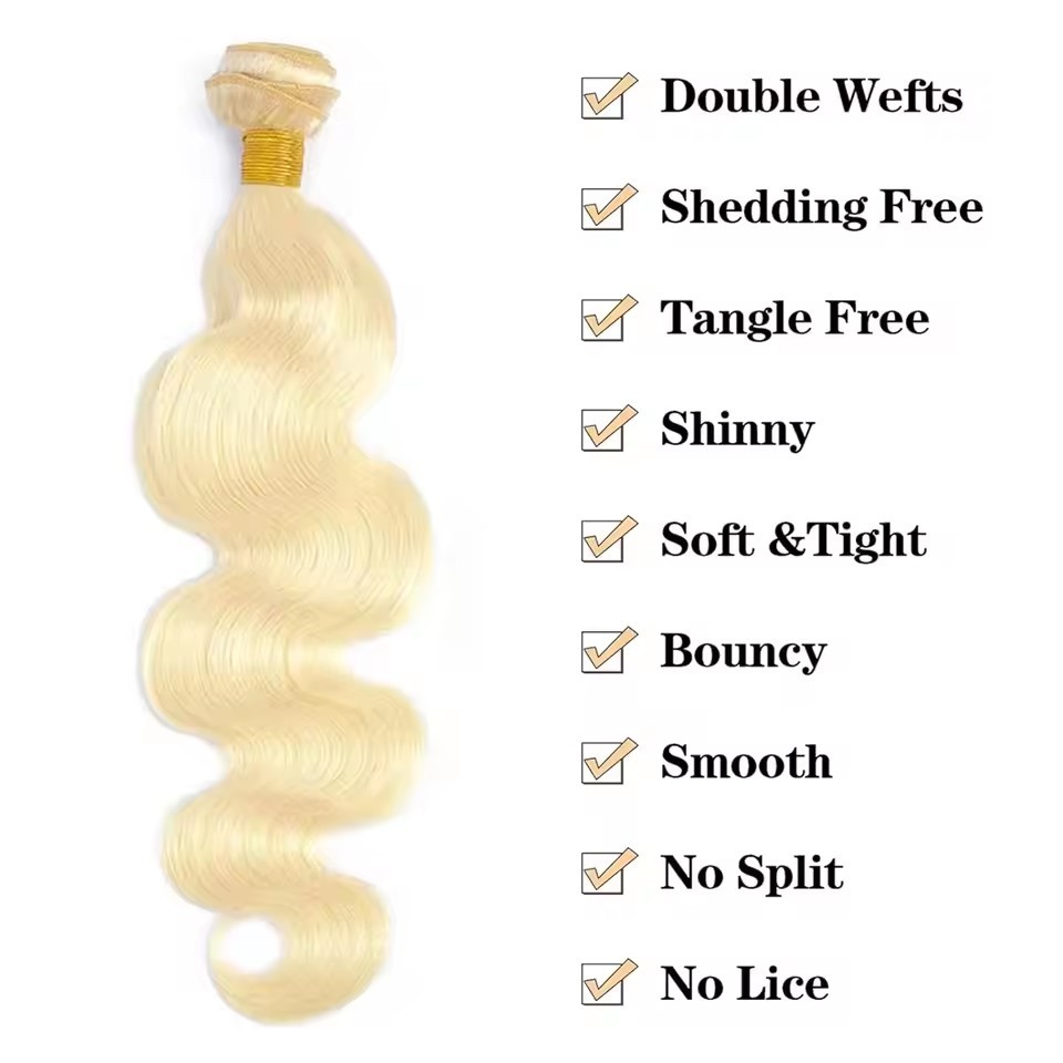 Body Wave Blonde Colored Hair Bundles 613 Blonde Hair Extension Brazilian Hair Weave Bundle Body Wave Human Hair Extension