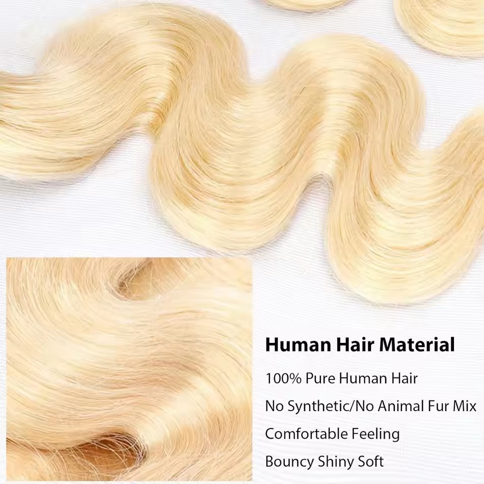 Body Wave Blonde Colored Hair Bundles 613 Blonde Hair Extension Brazilian Hair Weave Bundle Body Wave Human Hair Extension