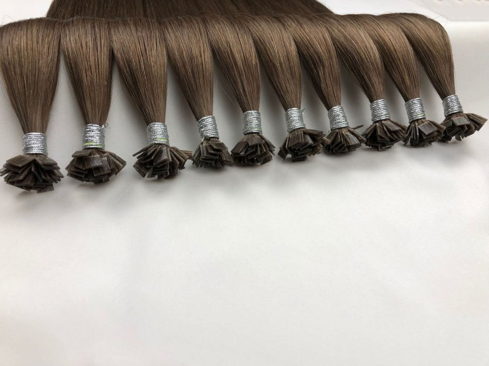 flat Tip Remy Human Hair Extensions #1B Pre Bonded Keratin Stick  100% Human Hair Extensions
