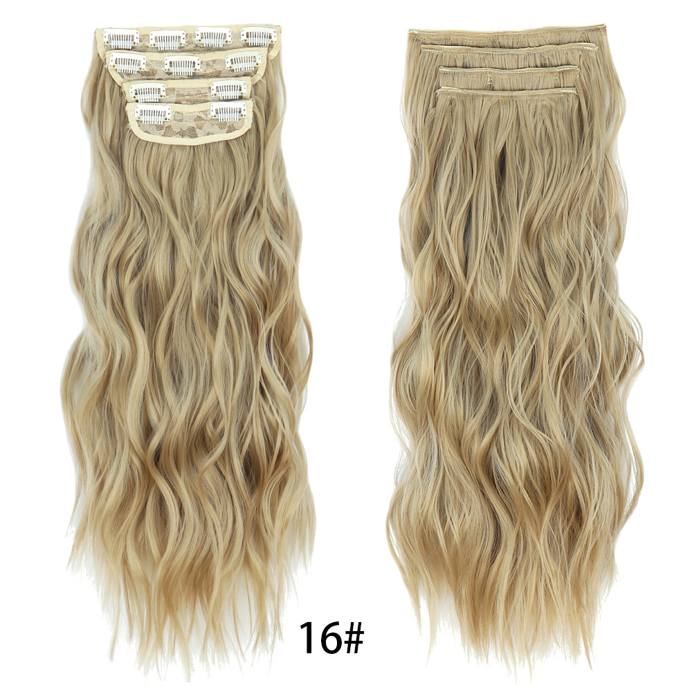 4 pcs Clip in Long Wavy Synthetic Hair Extension 20 Inch 200grams Thick Hairpieces