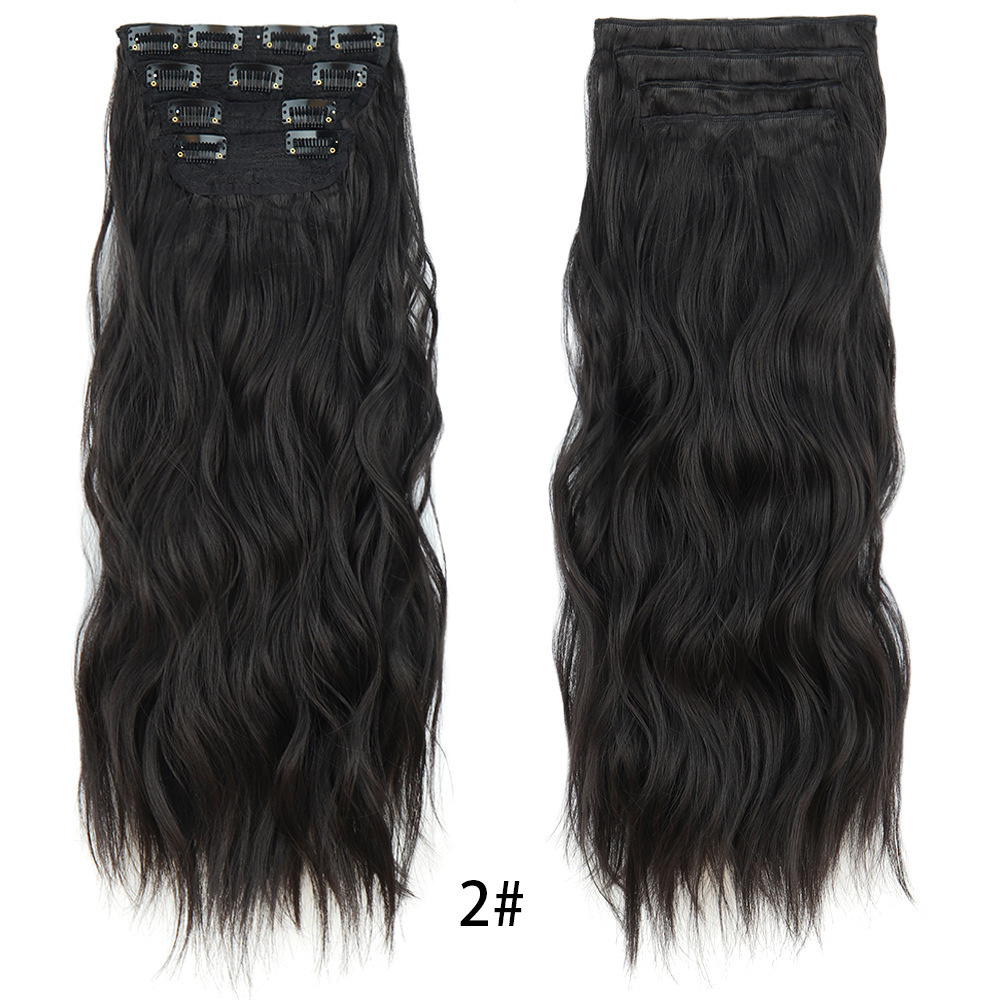 20 inch 4 pcs Clip in Long Wavy Synthetic Hair Extensio 200grams Thick synthetic Hairpieces