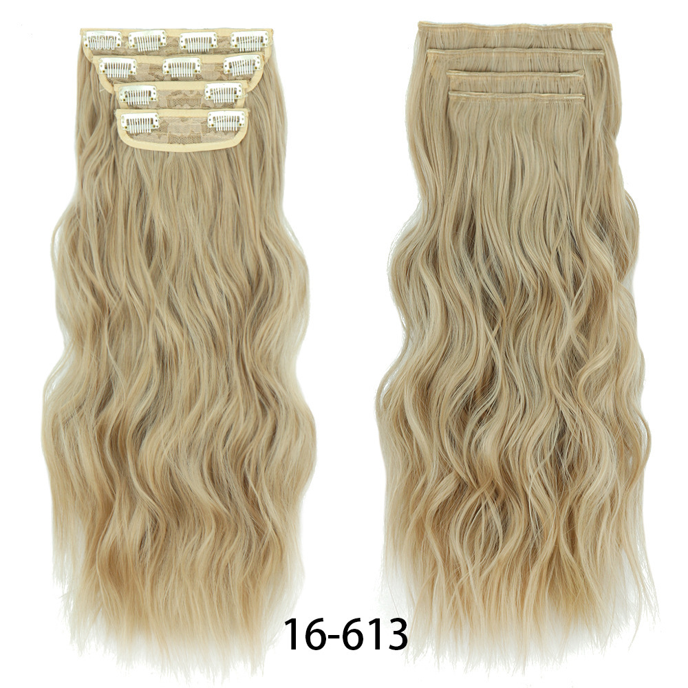 4 pcs Clip in Long Wavy Synthetic Hair Extension 20 Inch 200grams Thick Hairpieces