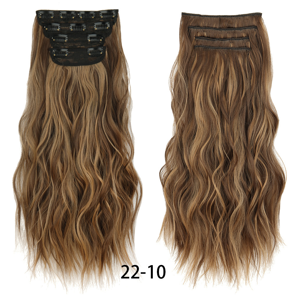 4 pcs Clip in Long Wavy Synthetic Hair Extension 20 Inch 200grams Thick Hairpieces