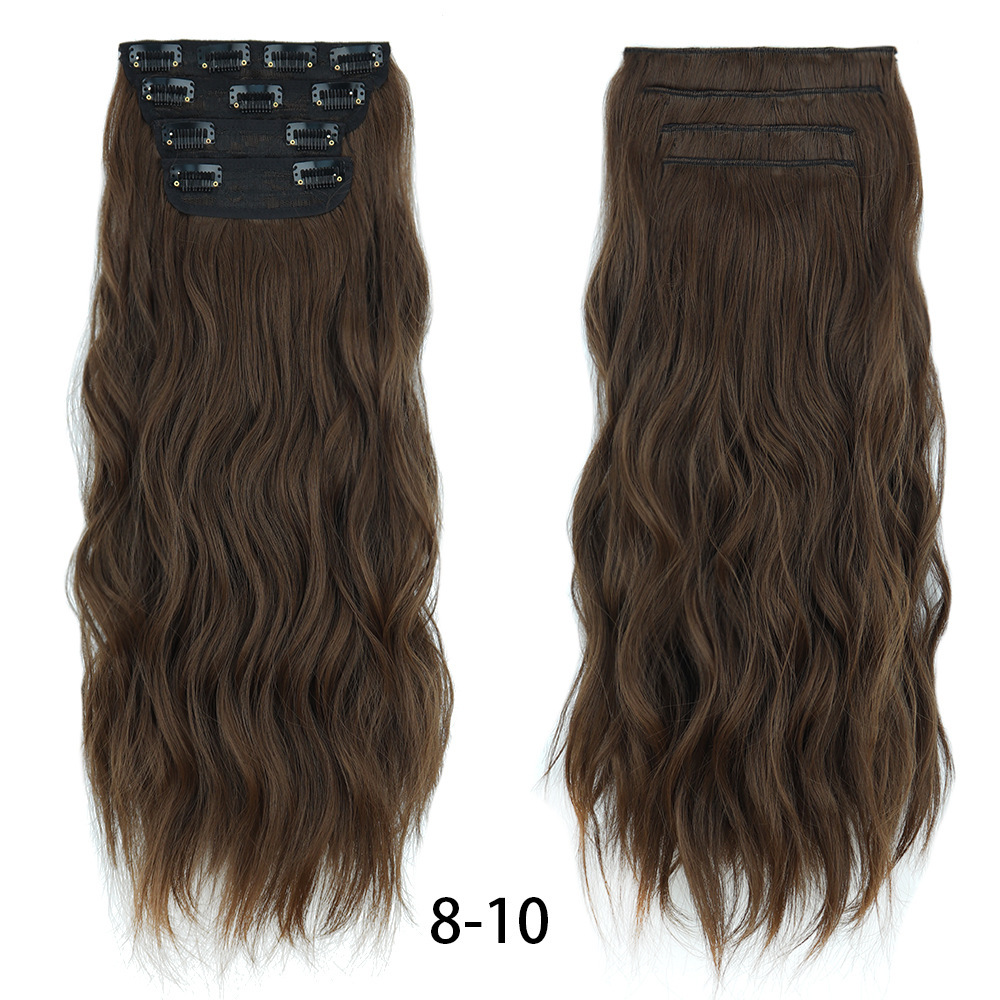 4 pcs Clip in Long Wavy Synthetic Hair Extension 20 Inch 200grams Thick Hairpieces