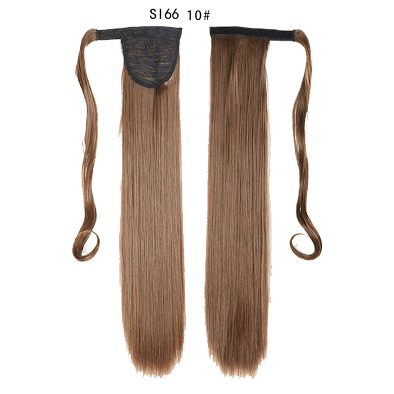 Long Straight Ponytail Hair Synthetic Extensions Heat Resistant Hair 24 Inch Wrap Around Pony Hairpiece for Women