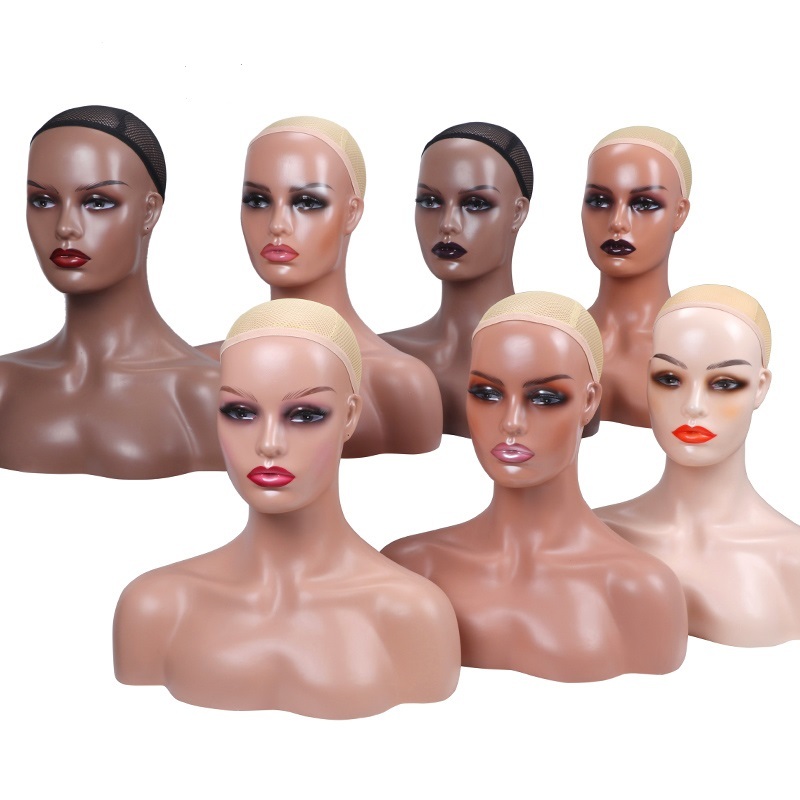 Double Shoulder Half Body Wig Head Model Display Wig Hat Prop Stand Hair Extension And Wig Display Head