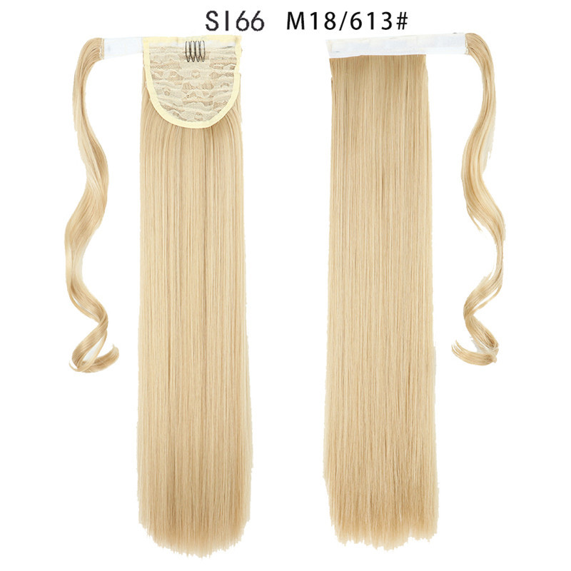 Long Straight Ponytail Hair Synthetic Extensions Heat Resistant Hair 24 Inch Wrap Around Pony Hairpiece for Women