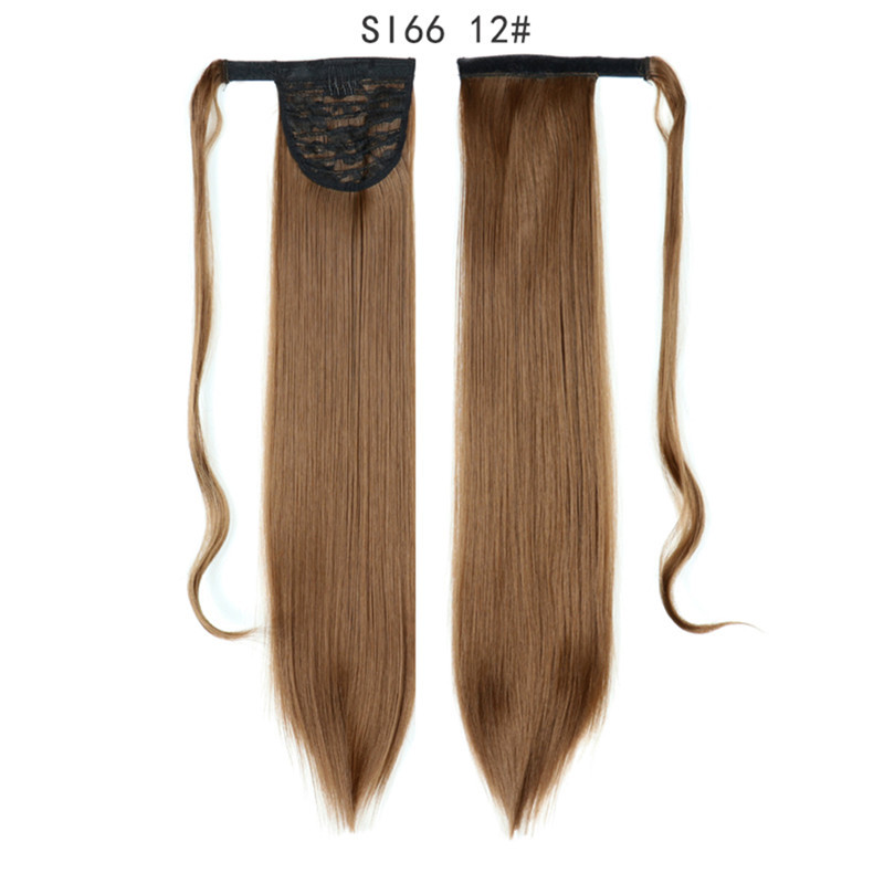 Long Straight Ponytail Hair Synthetic Extensions Heat Resistant Hair 24 Inch Wrap Around Pony Hairpiece for Women
