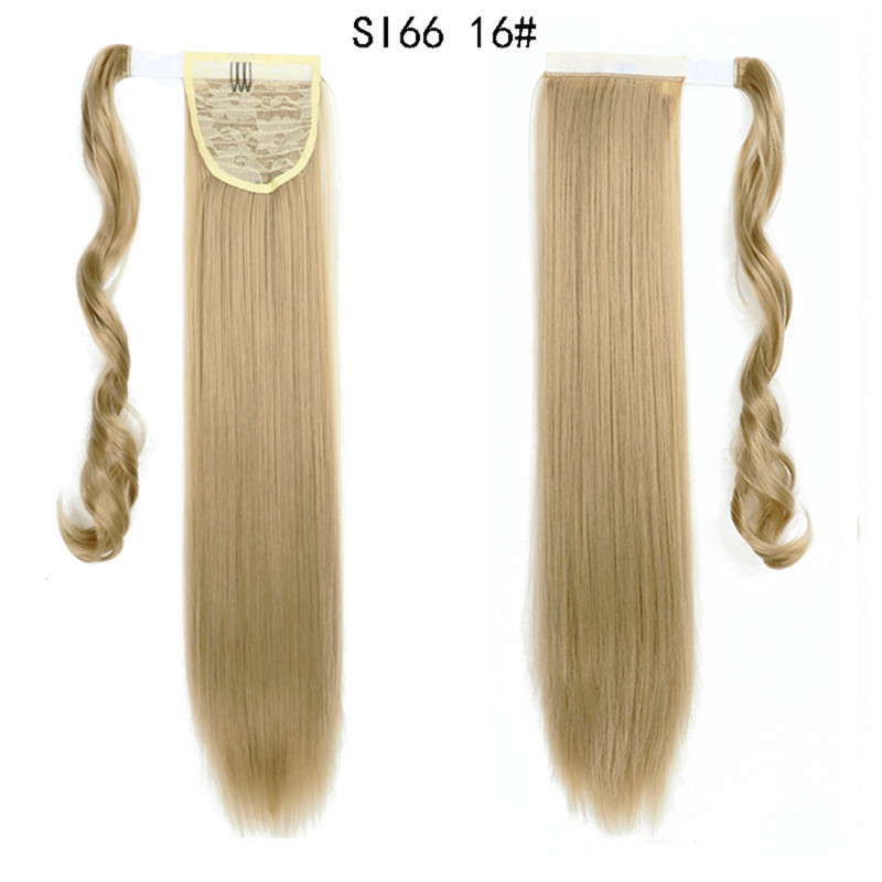 Long Straight Ponytail Hair Synthetic Extensions Heat Resistant Hair 24 Inch Wrap Around Pony Hairpiece for Women