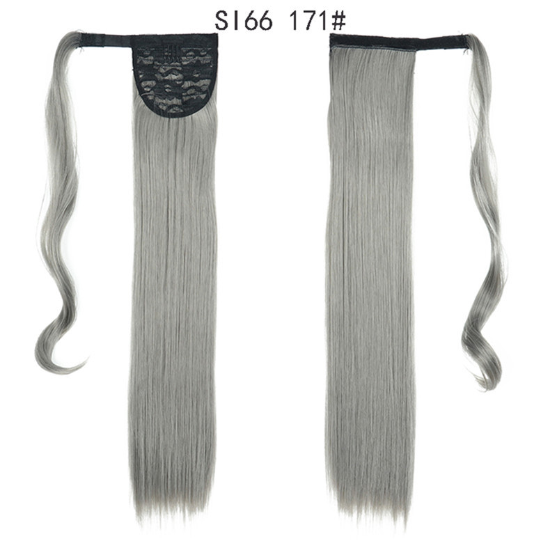 Long Straight Ponytail Hair Synthetic Extensions Heat Resistant Hair 24 Inch Wrap Around Pony Hairpiece for Women
