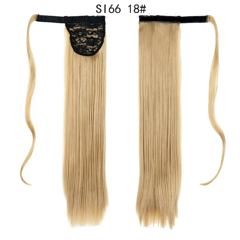 Long Straight Ponytail Hair Synthetic Extensions Heat Resistant Hair 24 Inch Wrap Around Pony Hairpiece for Women