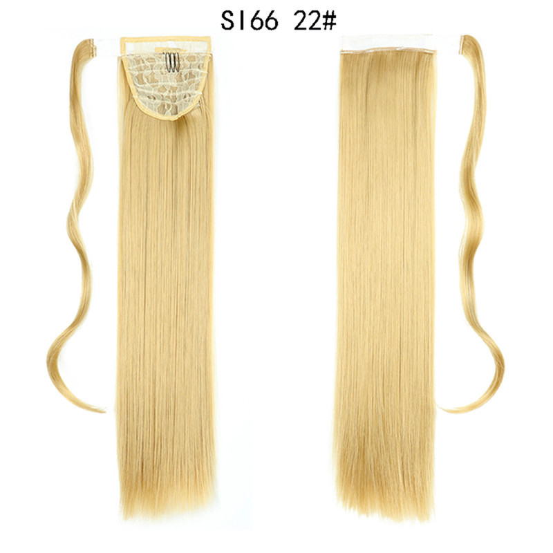 Long Straight Ponytail Hair Synthetic Extensions Heat Resistant Hair 24 Inch Wrap Around Pony Hairpiece for Women
