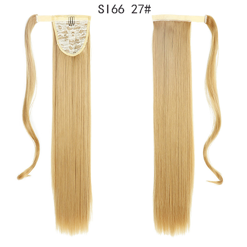 Long Straight Ponytail Hair Synthetic Extensions Heat Resistant Hair 24 Inch Wrap Around Pony Hairpiece for Women