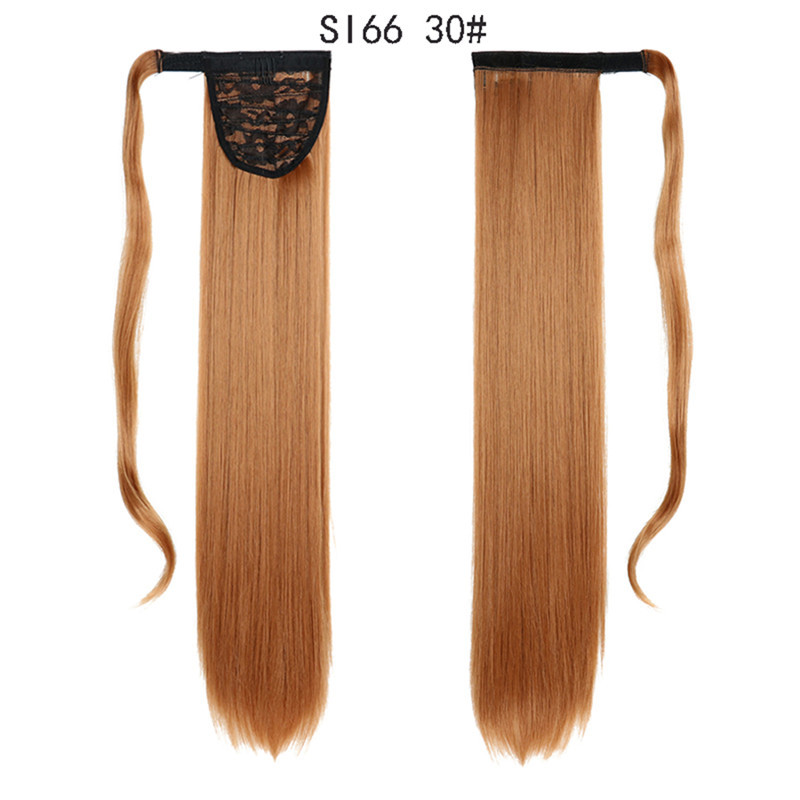 Long Straight Ponytail Hair Synthetic Extensions Heat Resistant Hair 24 Inch Wrap Around Pony Hairpiece for Women