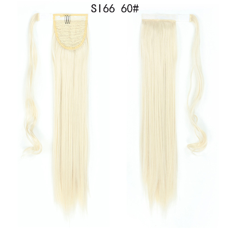Long Straight Ponytail Hair Synthetic Extensions Heat Resistant Hair 24 Inch Wrap Around Pony Hairpiece for Women