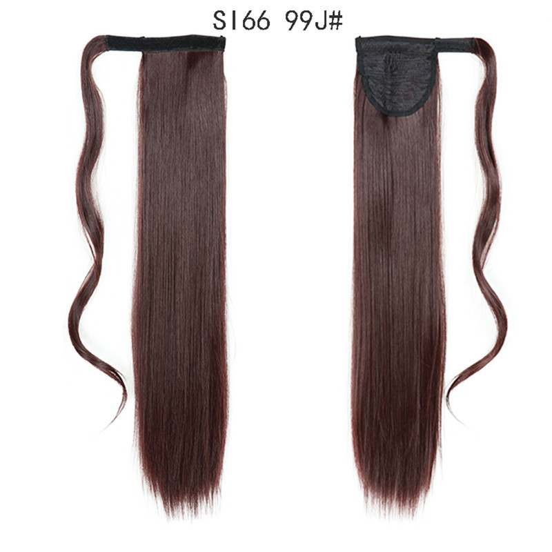 Long Straight Ponytail Hair Synthetic Extensions Heat Resistant Hair 24 Inch Wrap Around Pony Hairpiece for Women