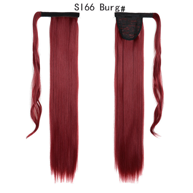 Long Straight Ponytail Hair Synthetic Extensions Heat Resistant Hair 24 Inch Wrap Around Pony Hairpiece for Women