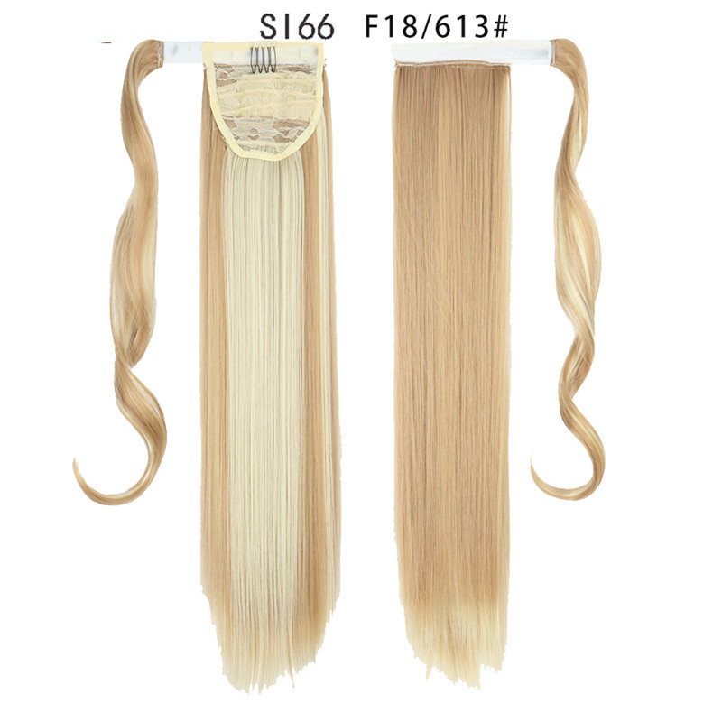 Long Straight Ponytail Hair Synthetic Extensions Heat Resistant Hair 24 Inch Wrap Around Pony Hairpiece for Women