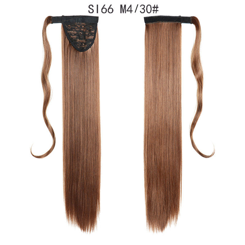 Long Straight Ponytail Hair Synthetic Extensions Heat Resistant Hair 24 Inch Wrap Around Pony Hairpiece for Women