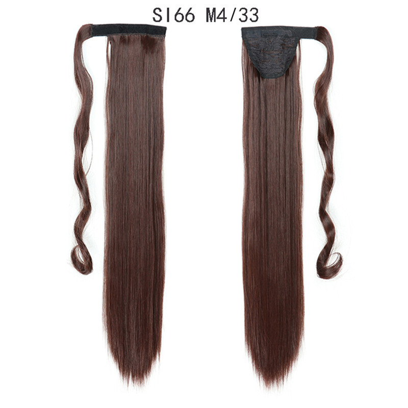 Long Straight Ponytail Hair Synthetic Extensions Heat Resistant Hair 24 Inch Wrap Around Pony Hairpiece for Women