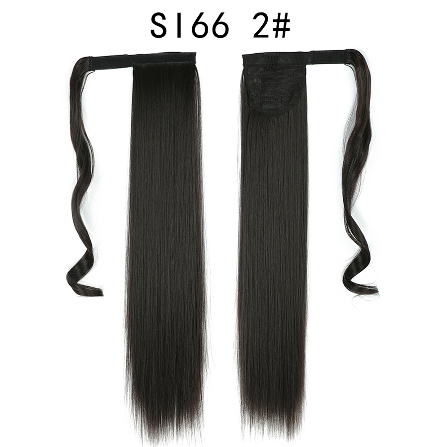 Long Straight Ponytail Hair Synthetic Extensions Heat Resistant Hair 24 Inch Wrap Around Pony Hairpiece for Women