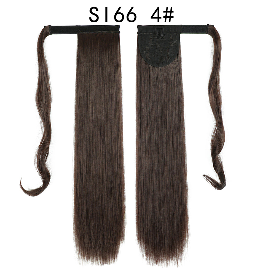 Long Straight Ponytail Hair Synthetic Extensions Heat Resistant Hair 24 Inch Wrap Around Pony Hairpiece for Women