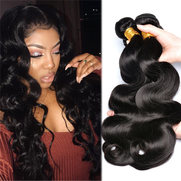 10A Body Wave Bundles Brazilian Hair Weave 3 PCS Human Hair Bundles Natural /Jet Black 8-30"Remy Hair Extensions