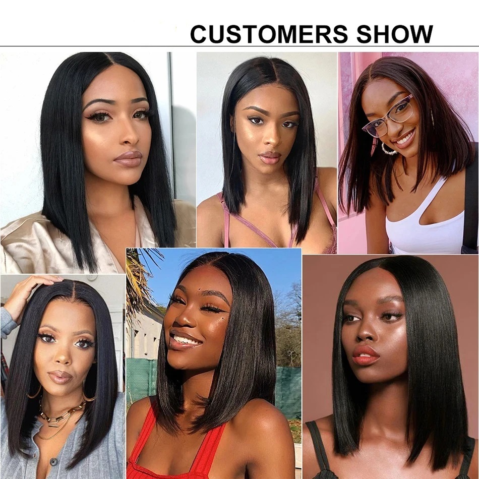 Short  Indian Remy Human Hair Bundles Natural Black For Women Bone Straight Hair Weft Extensions  Bundles