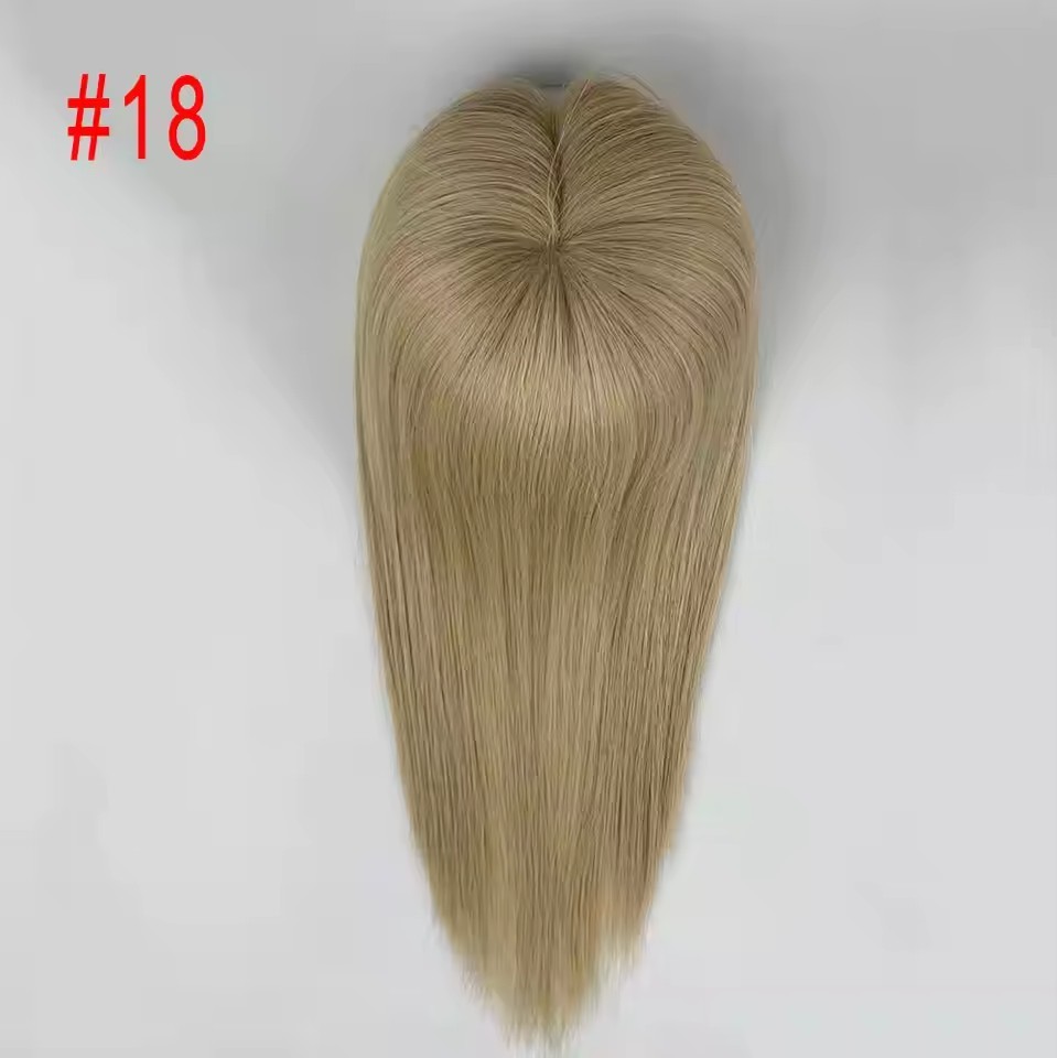 14 inch Human Hair Topper Clips Women Toupee Mono Base Virgin Human Hair 5''x5'' Monofilament Toppers For Women