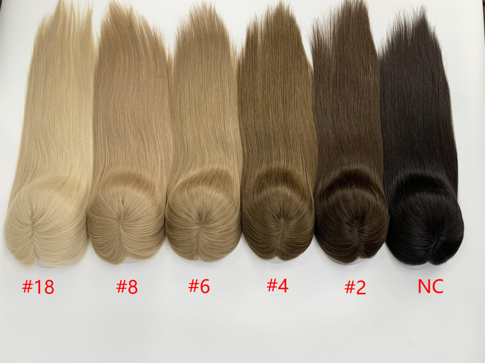 14 inch Human Hair Topper Clips Women Toupee Mono Base Virgin Human Hair 5''x5'' Monofilament Toppers For Women