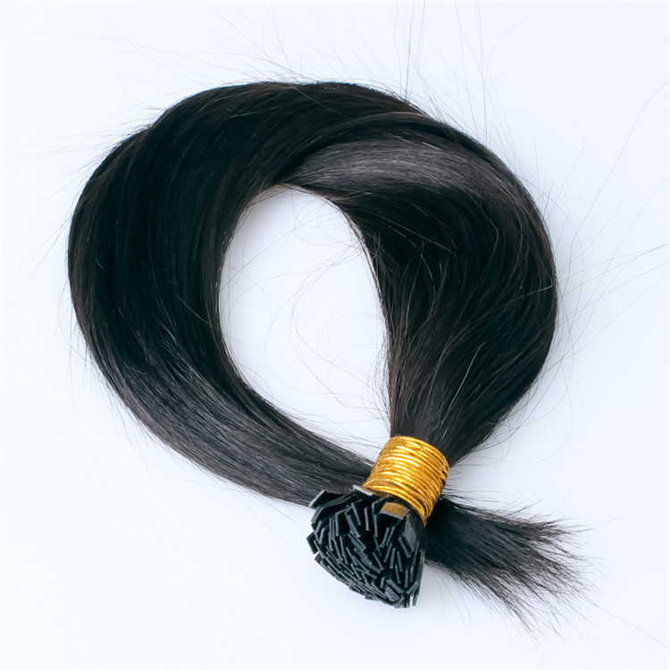 flat Tip Remy Human Hair Extensions #1B Pre Bonded Keratin Stick  100% Human Hair Extensions