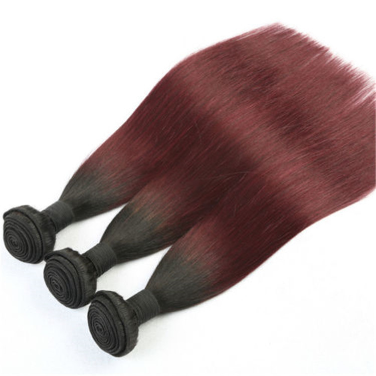 Ombre T99J  Bundles 3 Bundles  Wine Red Brazilian Unprocessed Human Hair Weave Extensions For Women