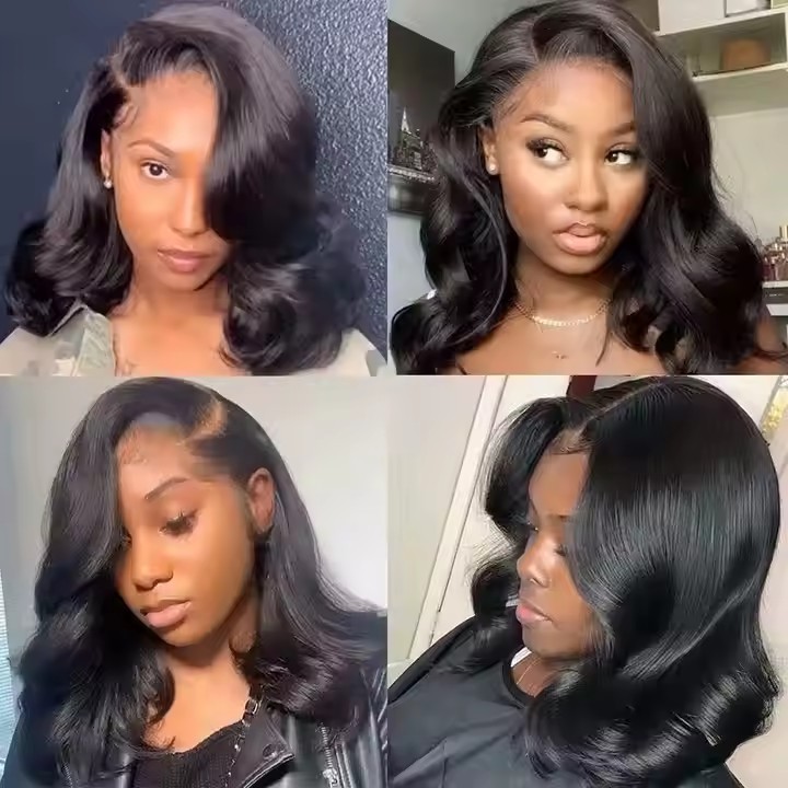 Natural black Body wave Human Hair Lace Front Wig, 13*4 Brazilian remy Human Hair Wigs