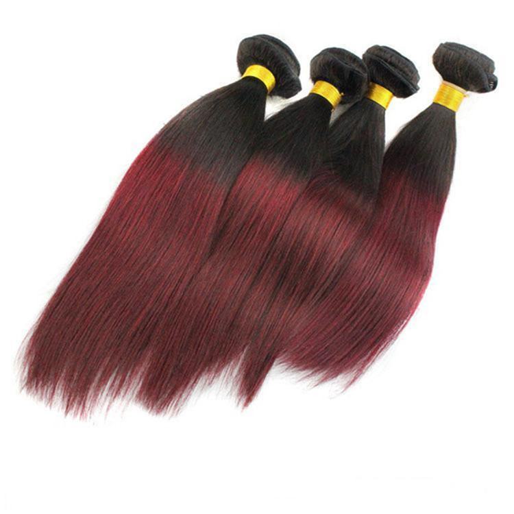 Ombre T99J  Bundles 3 Bundles  Wine Red Brazilian Unprocessed Human Hair Weave Extensions For Women