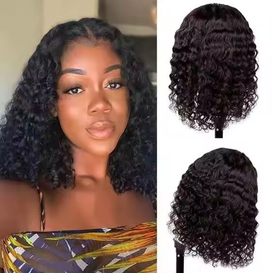 Short Kinky Curly Lace Front 100% Human Hair Bob Wigs 13x4 Frontal HD Transparent Glueless Wigs For Women