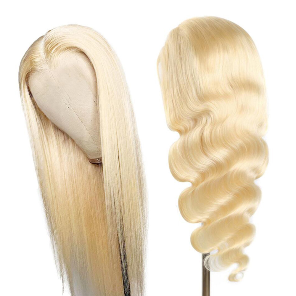 613 Blonde Wig Body Wave Wigs Human Hair 4x4 Lace Frontal Wig Transparent Lace 180% Density Lace Front Human Hair Wig
