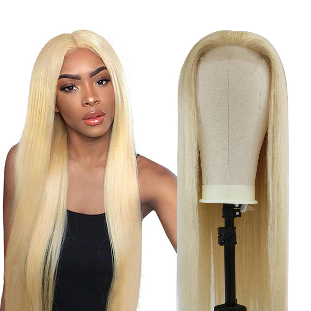 Straight 4x4  Lace 613 Blonde Wig  Human Hair  Lace Frontal Wig TransparentLace Front Human Hair Wig