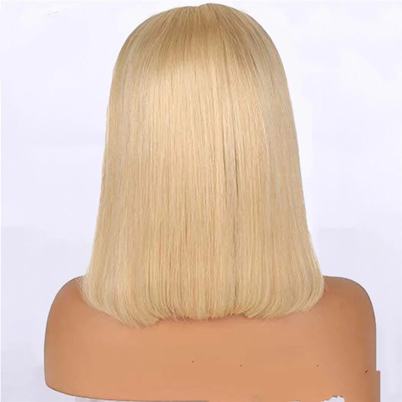 Blonde Short Bob Wig Transparent  13x4 Lace Front Human Hair Wigs Straight  Lace Frontal Wig