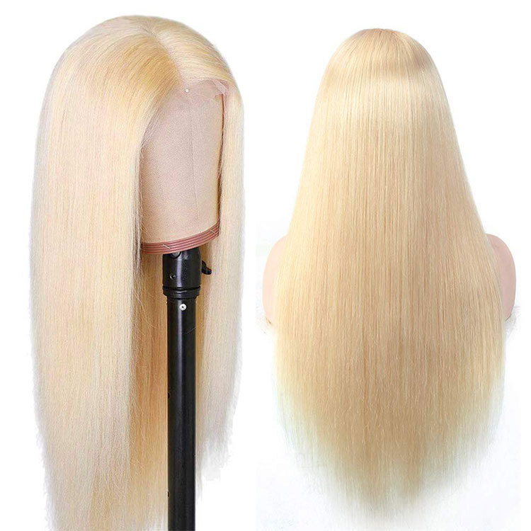 Straight 613 Blonde 13x4  Lace Front Wig Human Hair Brazilian Transparent 13x4 Lace Frontal Wigs For  Women