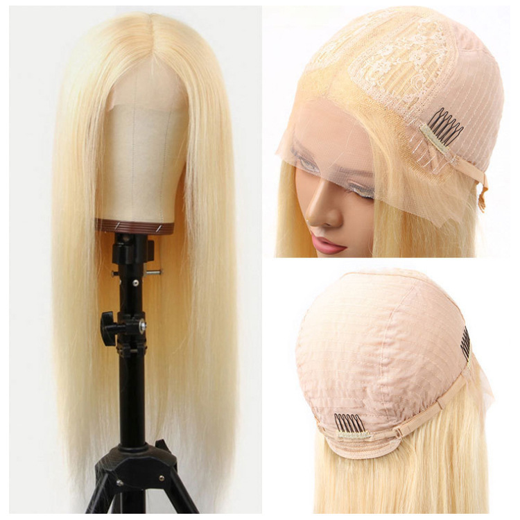 Straight 613 Blonde 13x4  Lace Front Wig Human Hair Brazilian Transparent 13x4 Lace Frontal Wigs For  Women