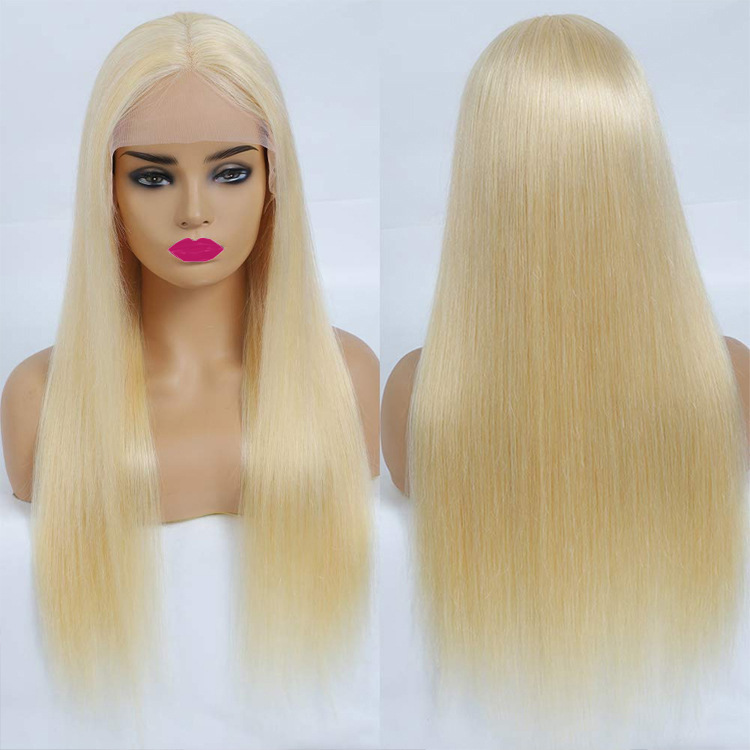Straight 4x4  Lace 613 Blonde Wig  Human Hair  Lace Frontal Wig TransparentLace Front Human Hair Wig