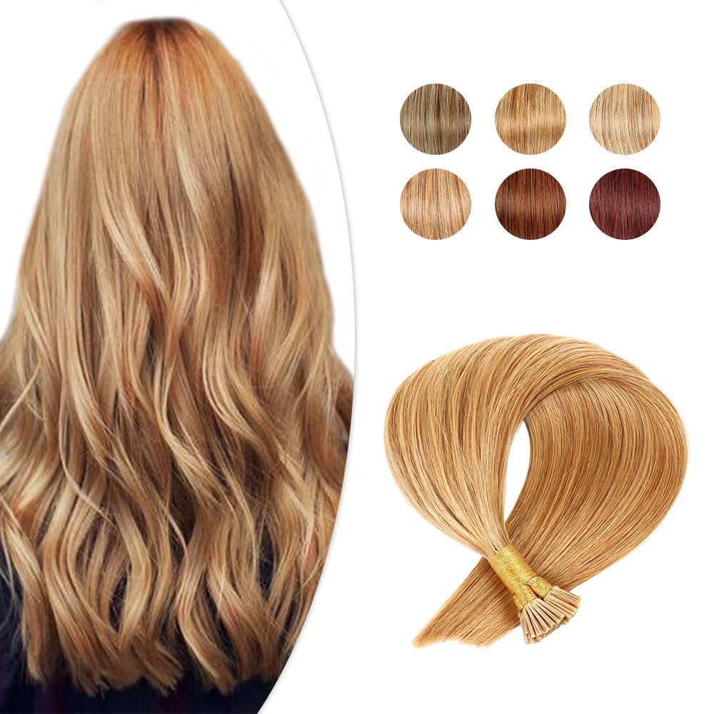 9A Light Brown  12 # Pre Bonded Keratin I Tip Fusion Hair Stick Hair Extensions 100% Real Human Hair 100gr/Pac