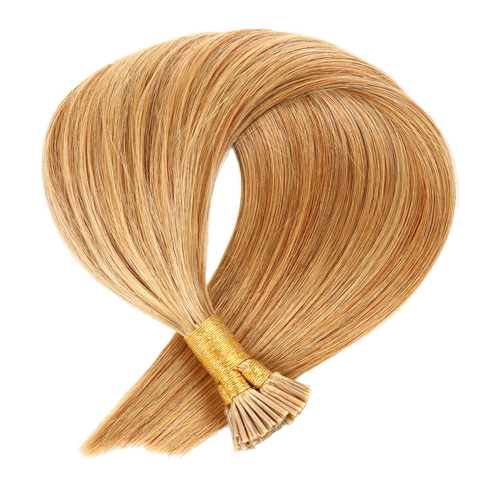 9A Light Brown  12 # Pre Bonded Keratin I Tip Fusion Hair Stick Hair Extensions 100% Real Human Hair 100gr/Pac